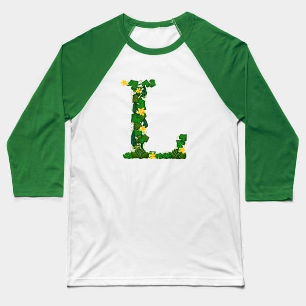 Illustrated letter - L Baseball T-Shirt by iChry